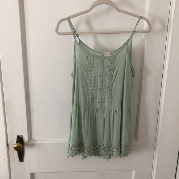 Altar'd State Tops - Sweet pale green Altar’d State lace tank